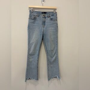 MIXXO Distressed Bootcut Flare Cropped Jeans Light Wash Size 26